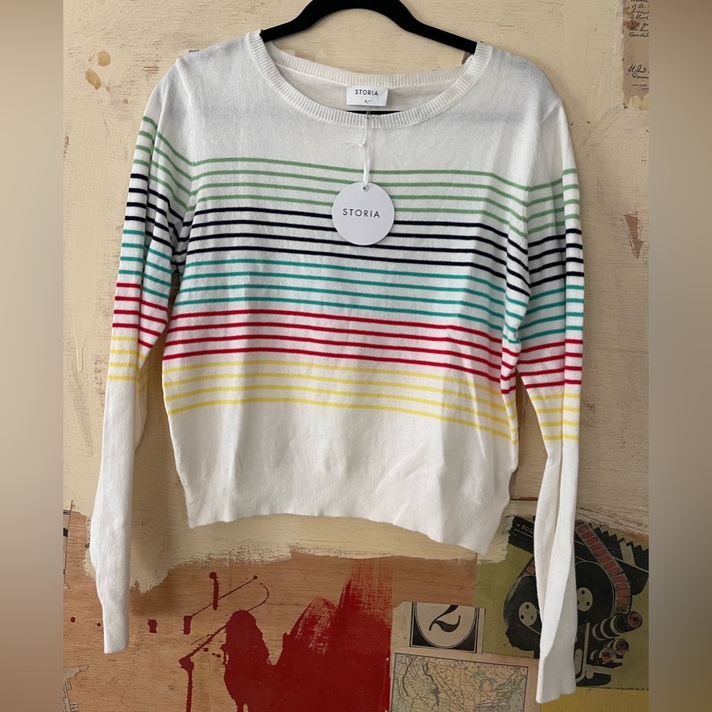 rainbow‎ Striped Lightweight Sweater